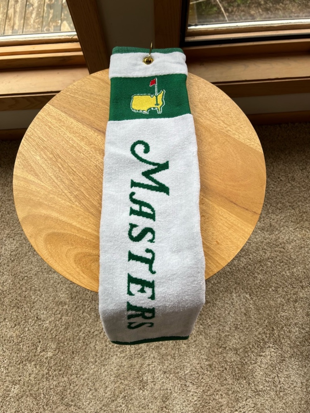 Masters Golf White and Green Towel Bag Tag